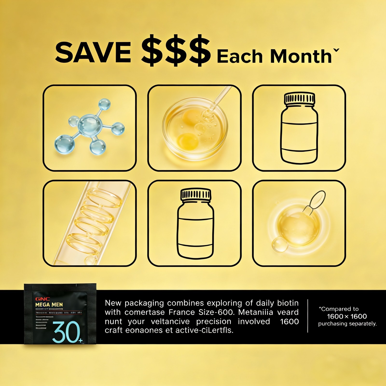 GNC Mega Men Vitapak Program 30+ Multivitamin 3 Pack