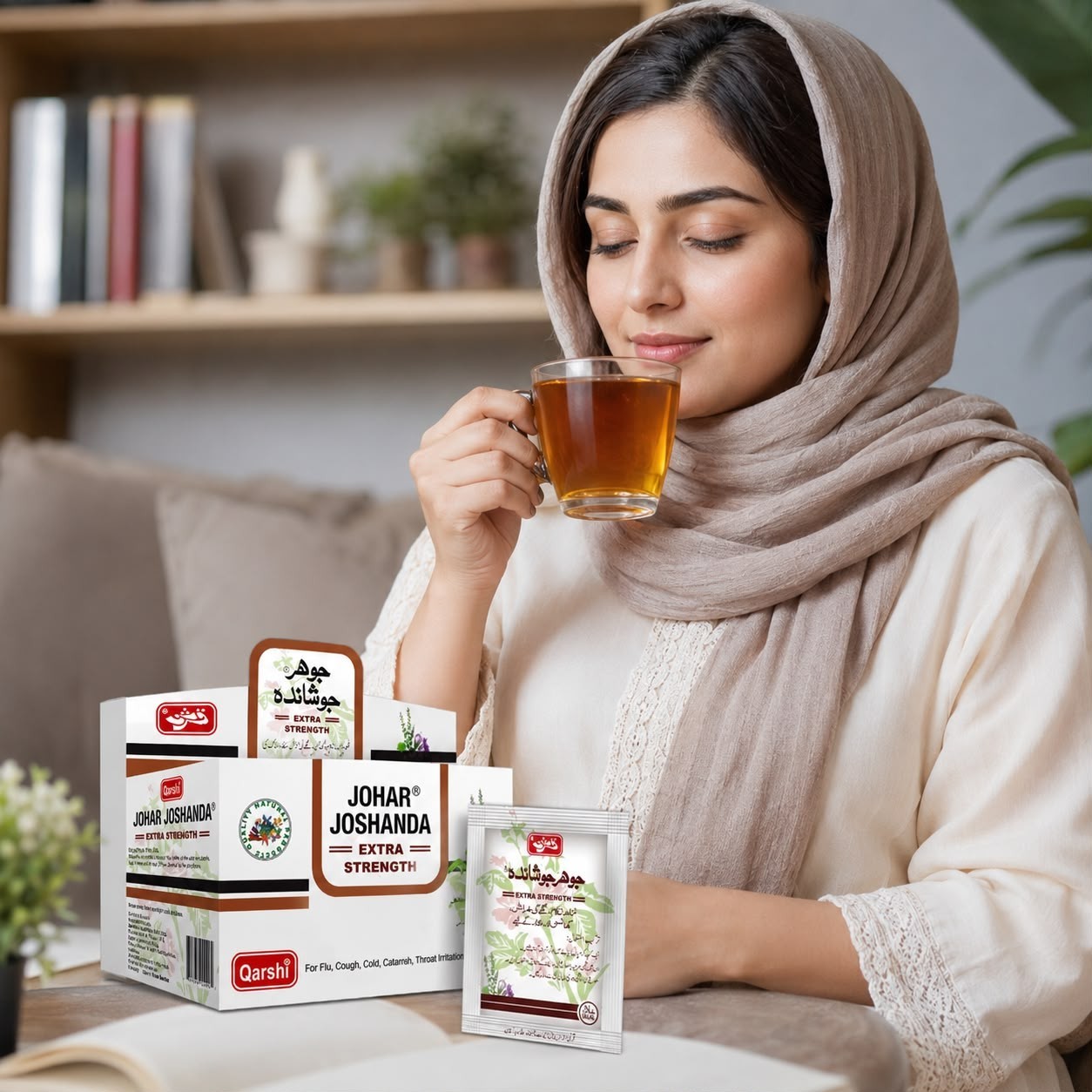 Qarshi Johar Joshanda Extra Strength Herbal Tea Cold Flu Cough Relief 30 Sachets