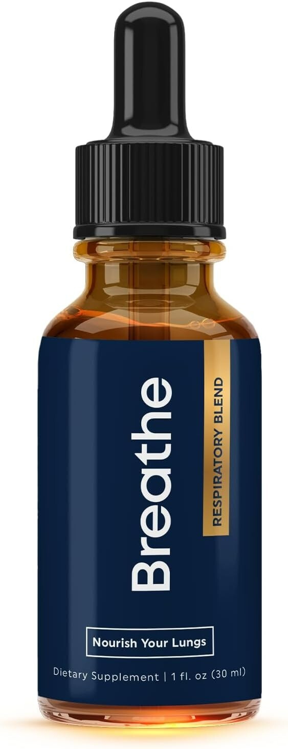 BREATHE 8-IN-1 Mullein Drops For Lungs Detox & Lung Cleanse | Peppermint, Thy…
