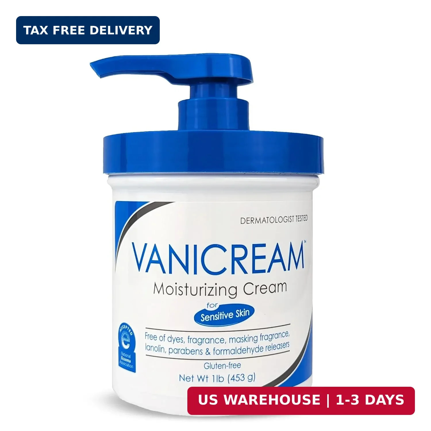 Moisturizing Cream, For Sensitive Skin, 1 lb (453 g), Vanicream