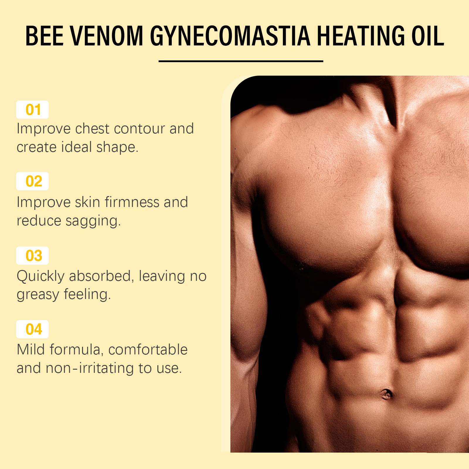 Gynecomastia Cream for Men – Chest Firming Lotion, Male Breast Sculpting 30ml