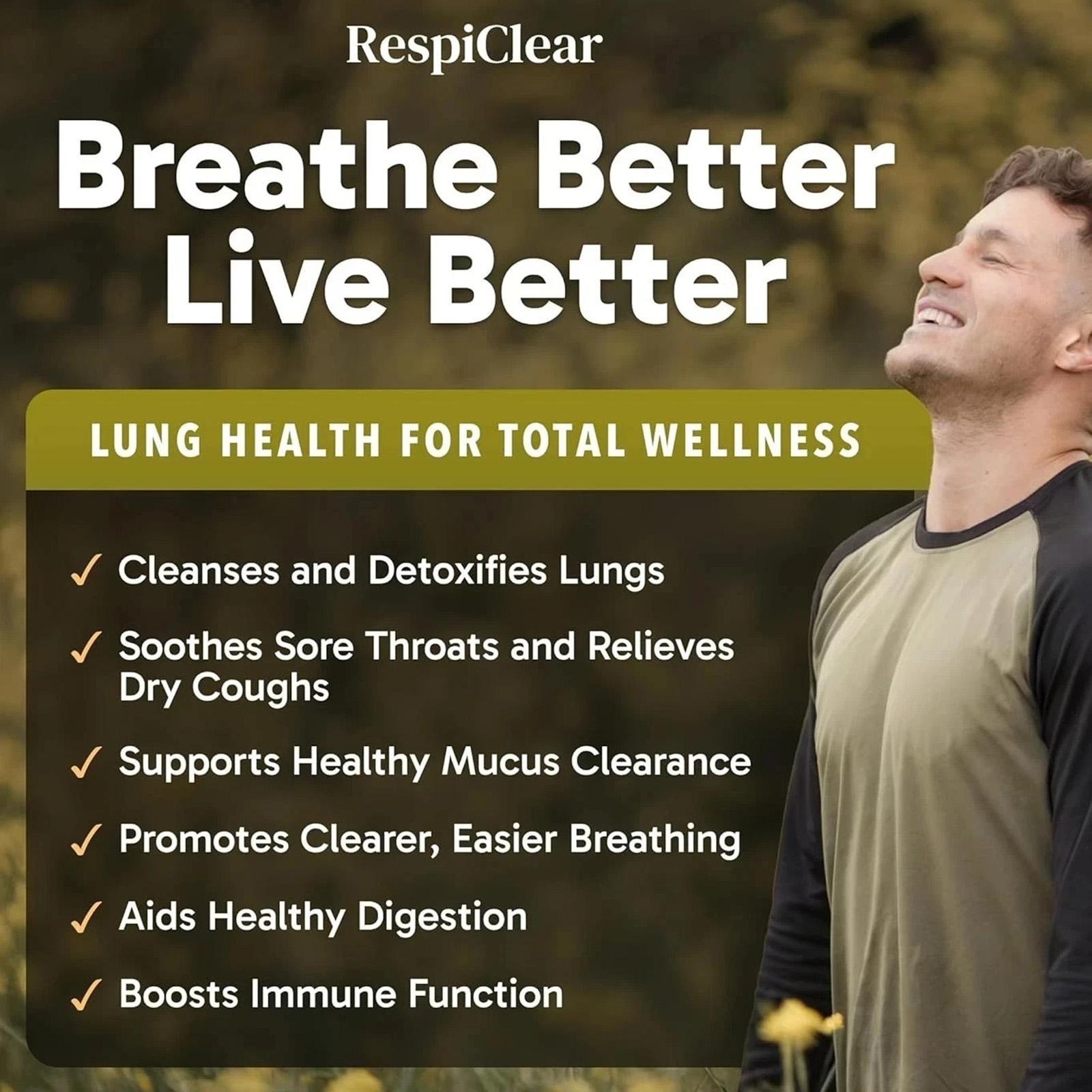 RESPICLEAR All-Natural Mullein Drops With Ginger & Lemon For Lung Cleanse
