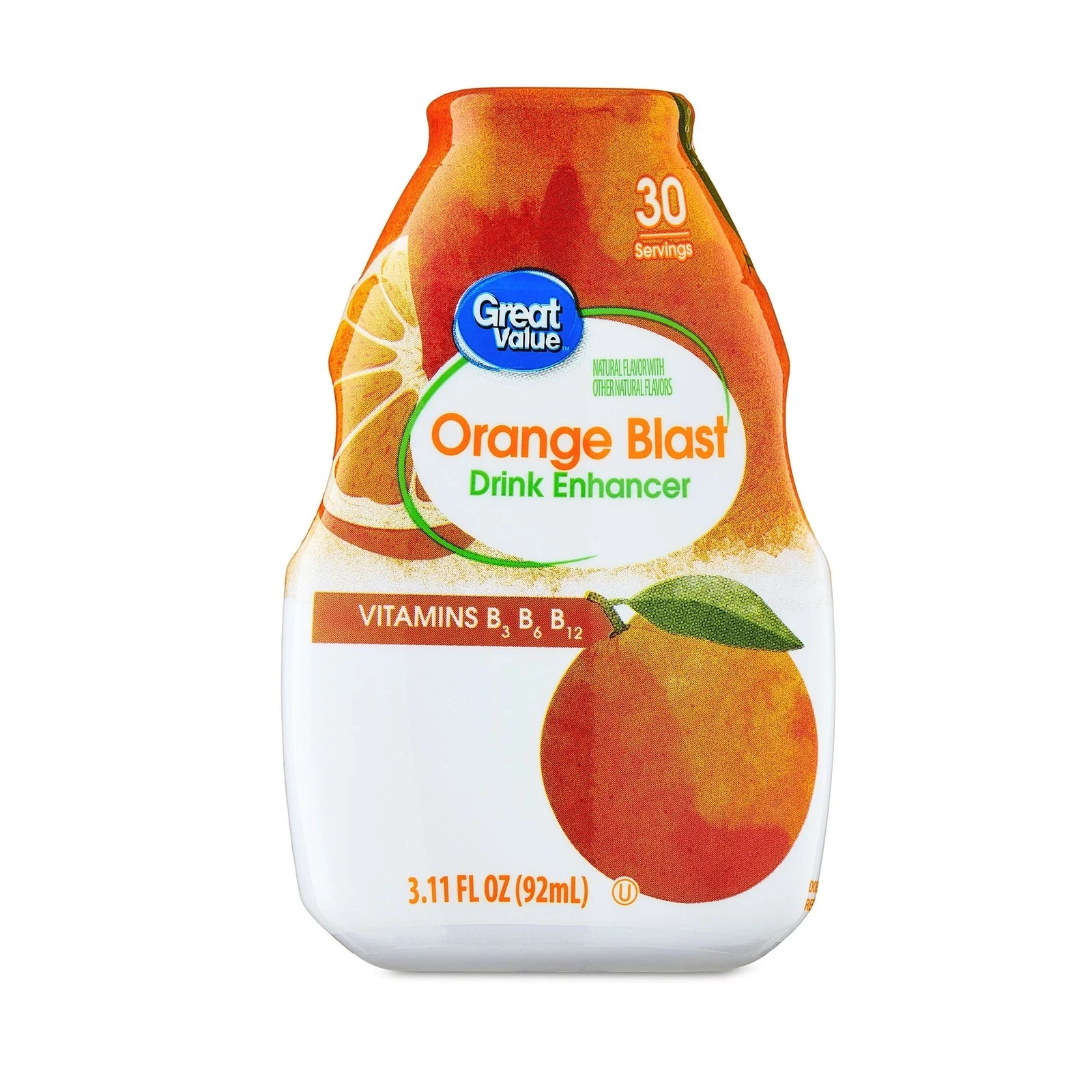 (2 pack) Great Value Orange Blast Water Drink Enhancer, 3.11 fl oz Bottle-