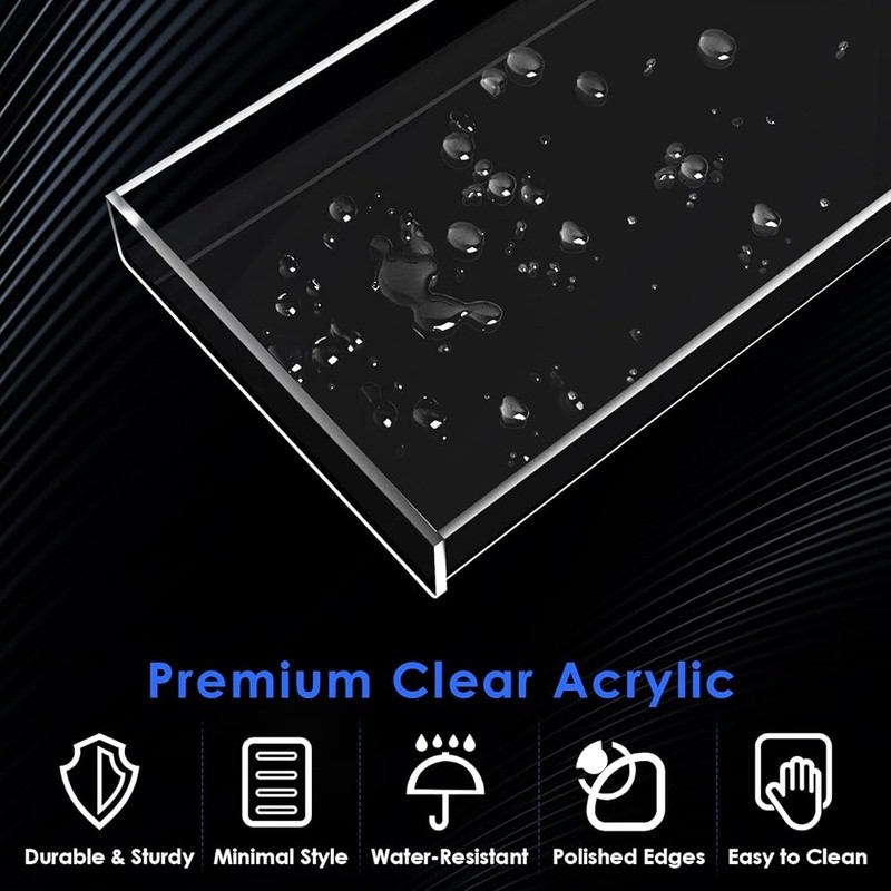 Acrylic Vanity Tray Organizer Portable Bathroom Storage Clear Essentials Holder