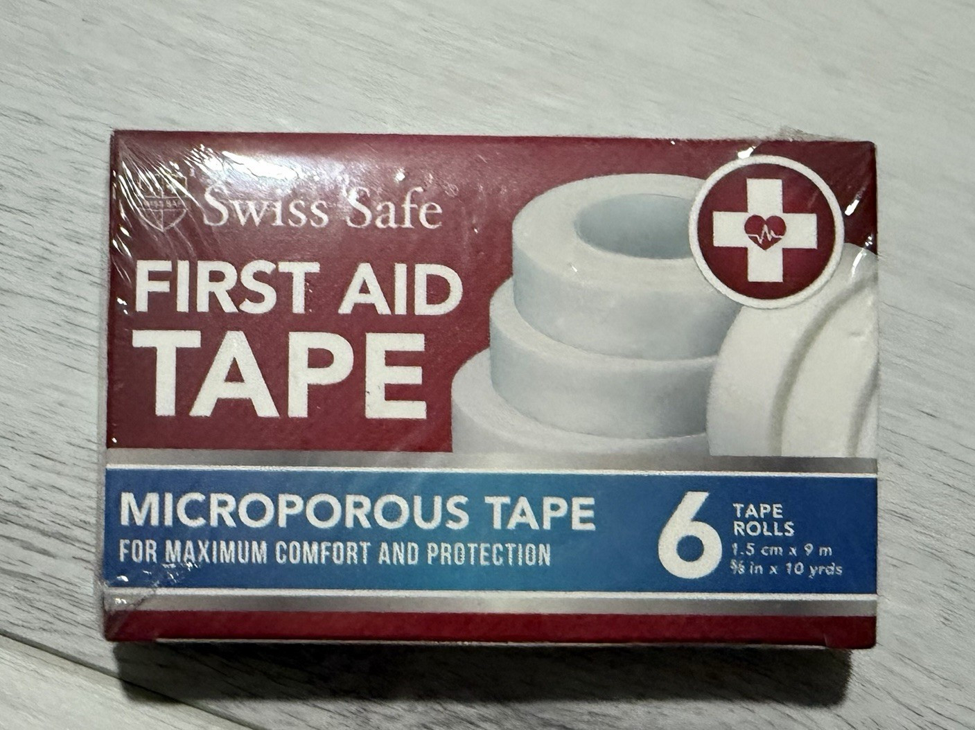 Swiss Safe Microporous Medical Adhesive Tape White 6 Rolls 1.5cm x 9m