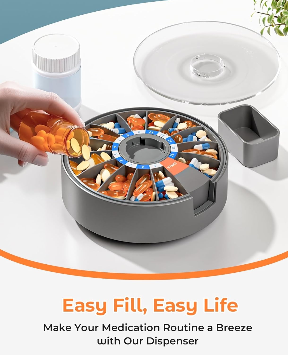 14 Days Pill Box Organizer Medicine Storage Case Daily with standing used
