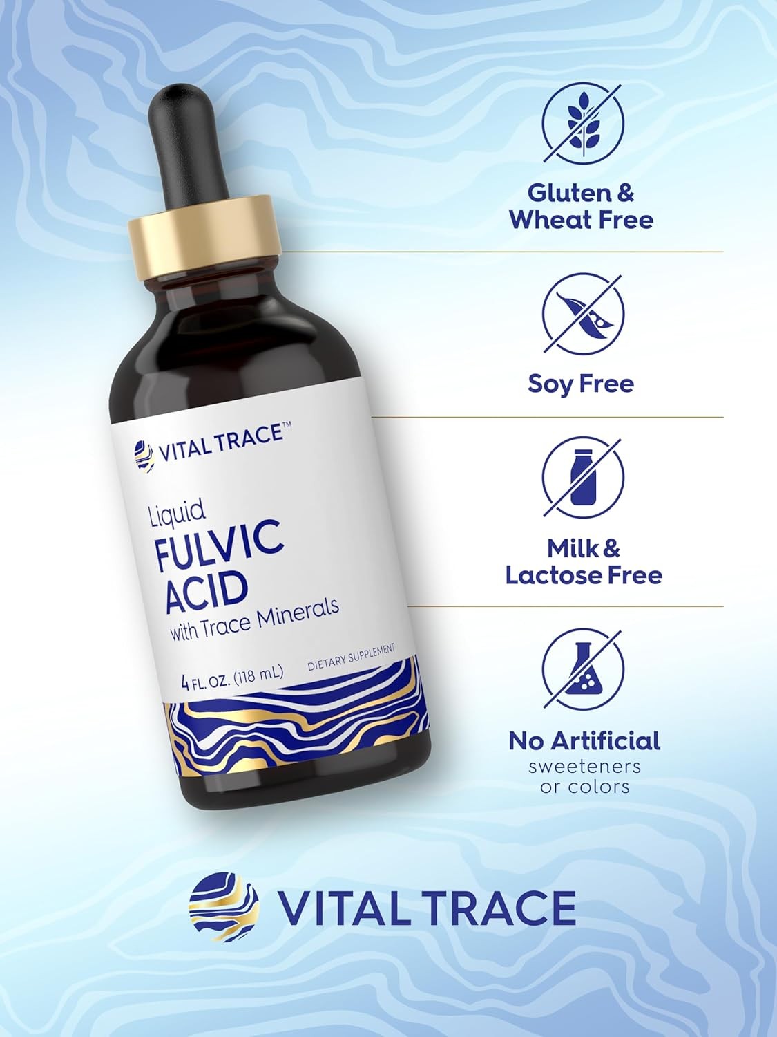 Fulvic Acid Drops 4 fl oz | Liquid Trace Minerals | Vegetarian | by Carlyle