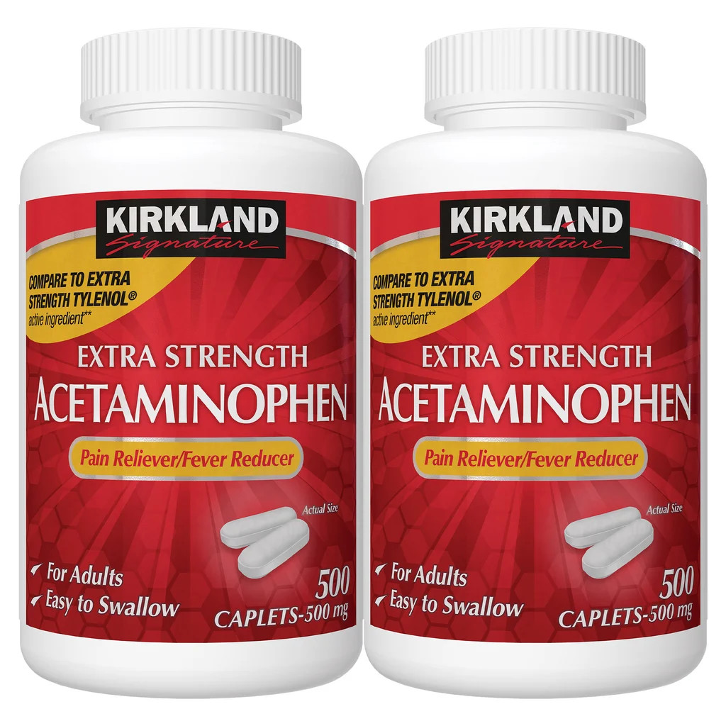 2 PACK! Kirkland Signature Extra Strength Acetaminophen 500 mg., 1,000 Caplets