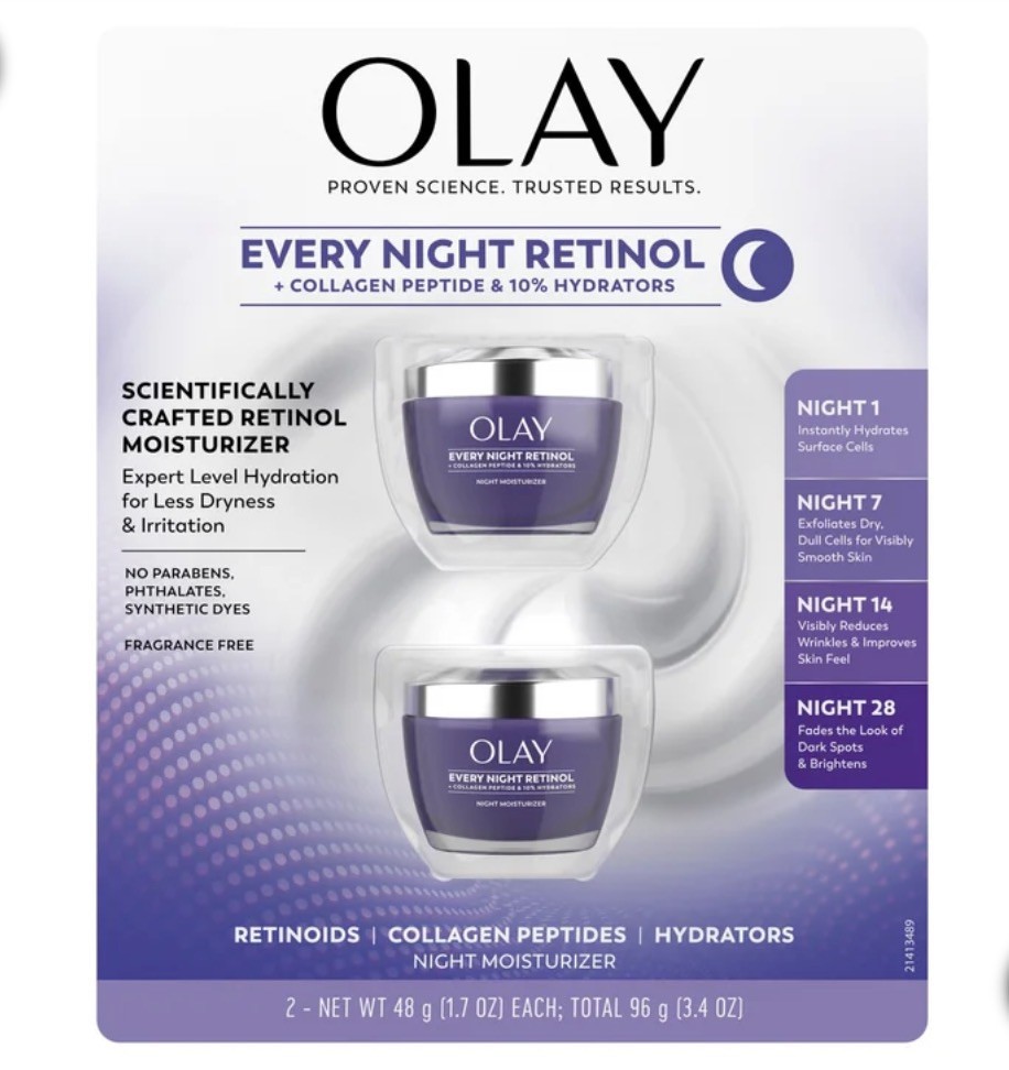 Olay Every Night Retinol, 1.7 oz, 2-pack