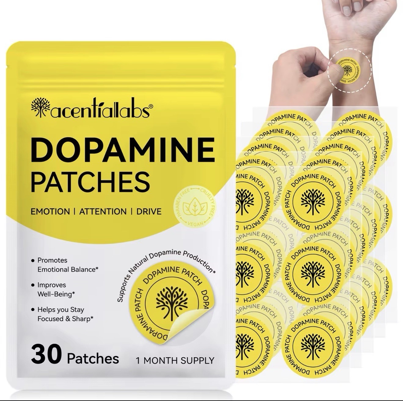 DOPAMINE PATCHES extra strength 3PACK 30patches each pack 90 patches total