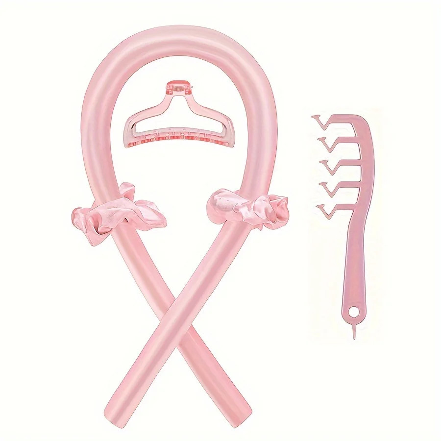 5Pcs Styling Set 4-In-1 Heatless Curling Set Hair Stick Headbands Clips Wide Too