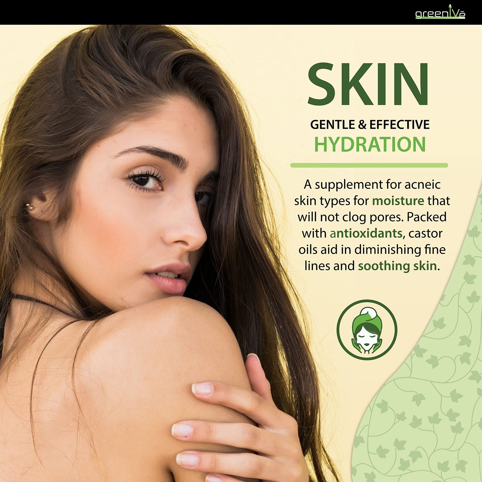 GreenIVe 100% Pure Castor Oil 4oz Cold Pressed Hexane Free Glass Bottle