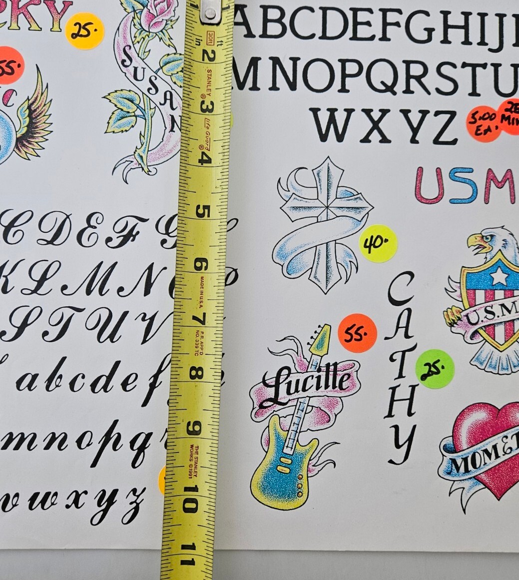 Vintage United States Marines Tattoo Flash Sheet