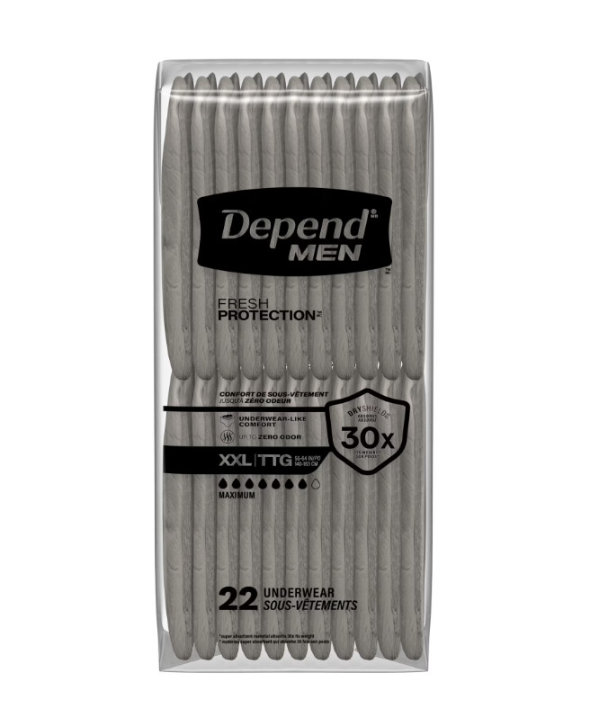 Depend Fresh Protection Incontinence Underwear for Men, Adult, XXL, 44 Count