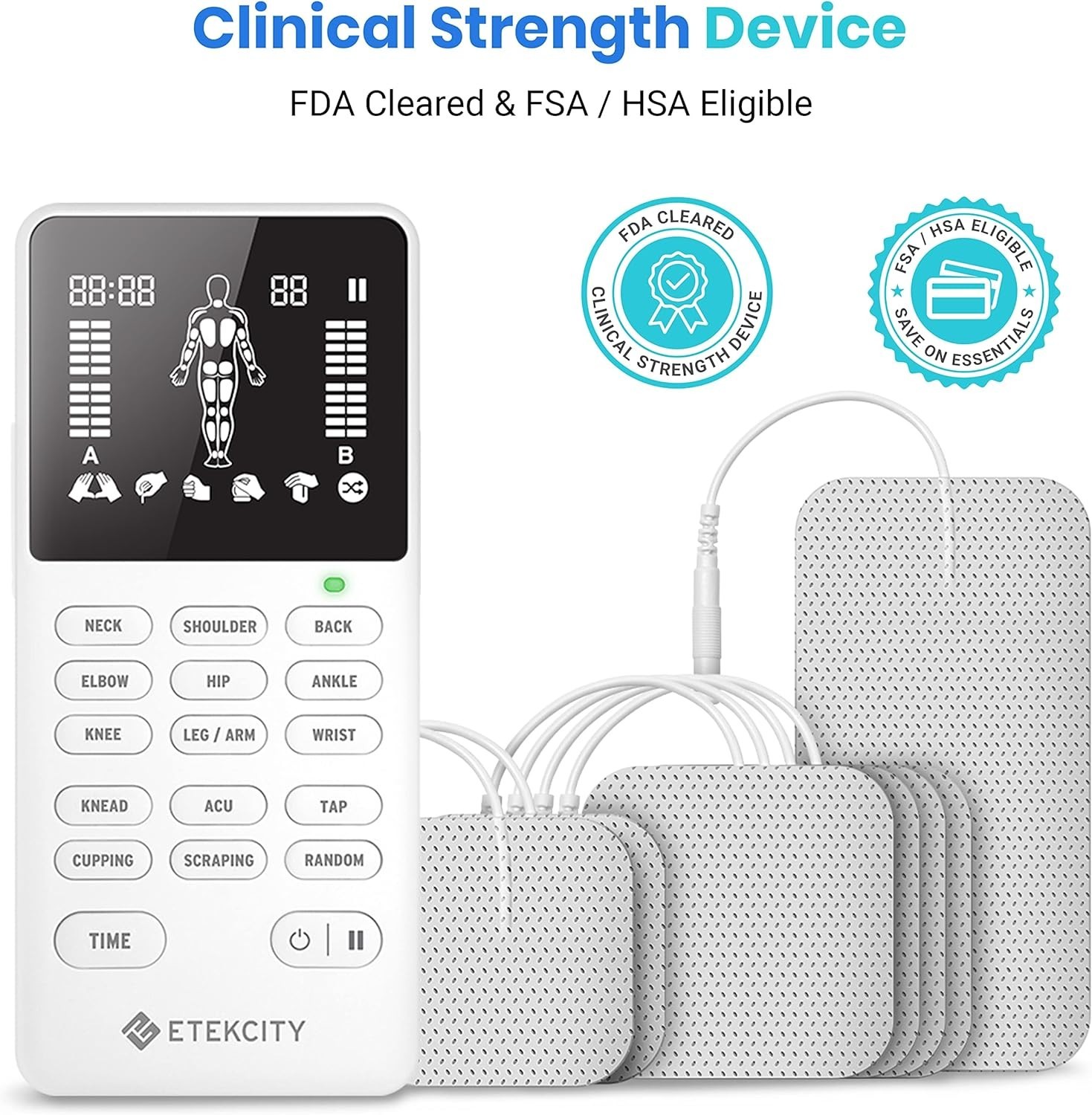 Etekcity TENS Unit ETU-134 Kit Muscle Stimulater and Pain relieving Set