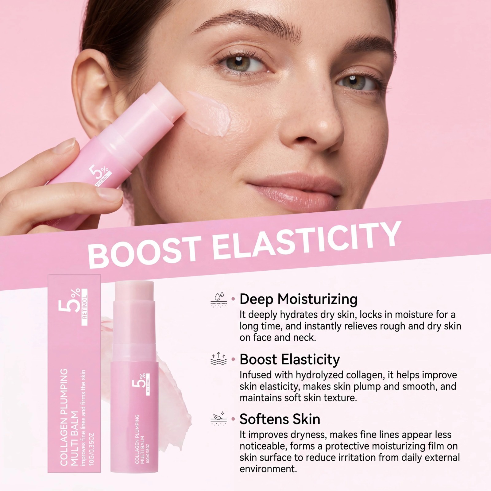 Pink Collagen Plumping Muti Balm K-Beauty Firming Brightening & Anti-aging 10g