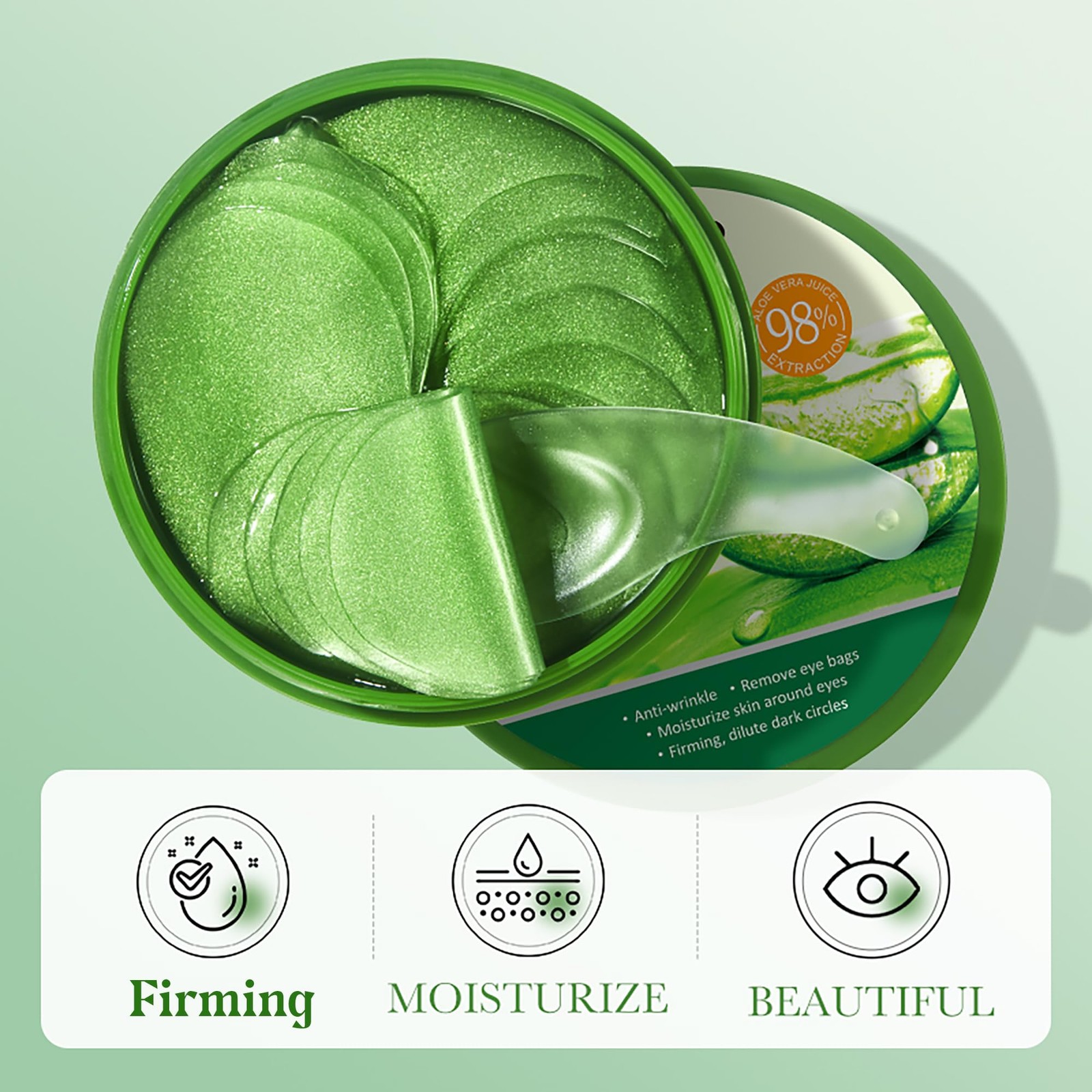 Easilydays Aloe Vera Under Eye Masks, 60 PCS, Bags, 20 Count (Pack of 3)