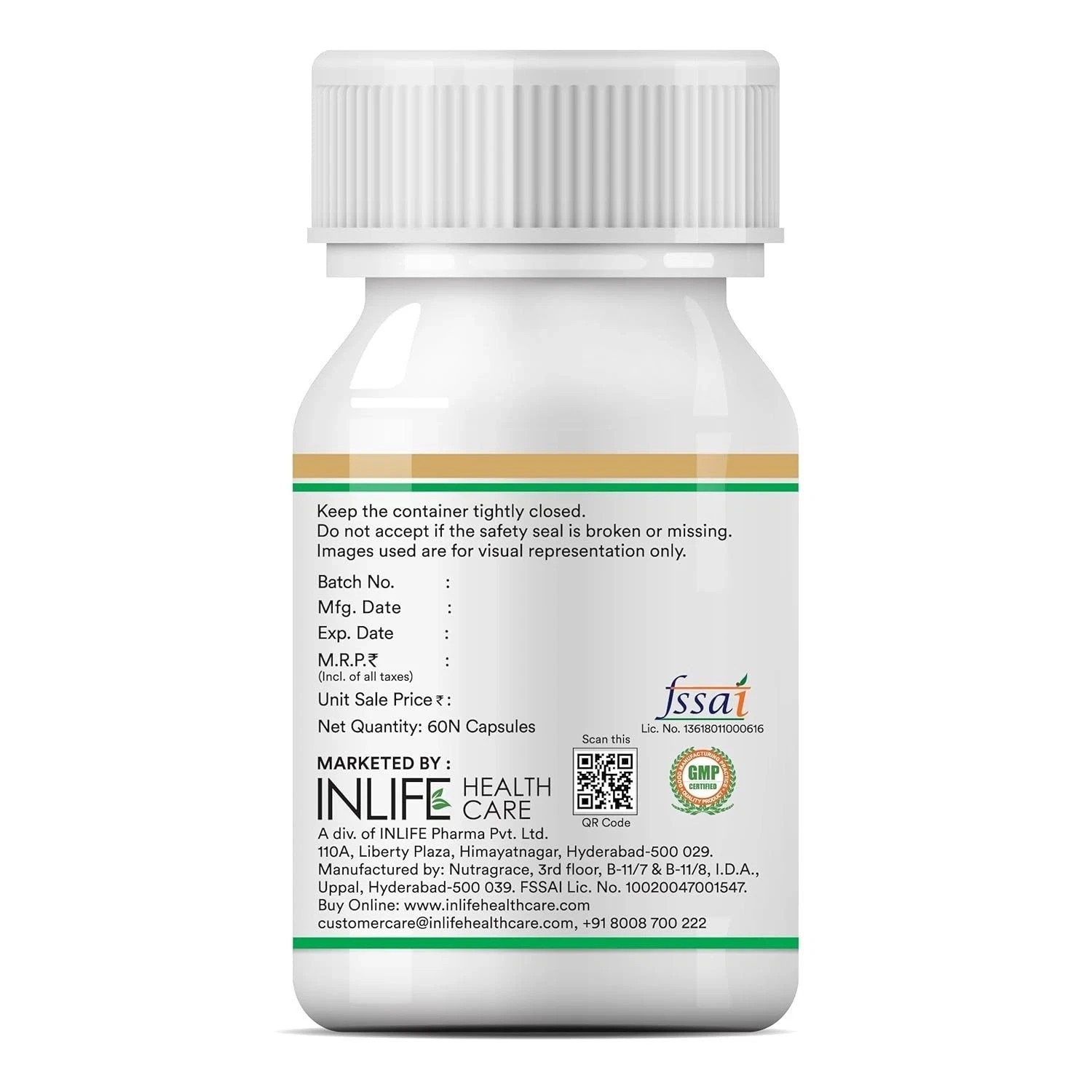 INLIFE Wheat Germ Oil Supplement | Natural Source of Vitamin E, 500 mg – 60 Caps
