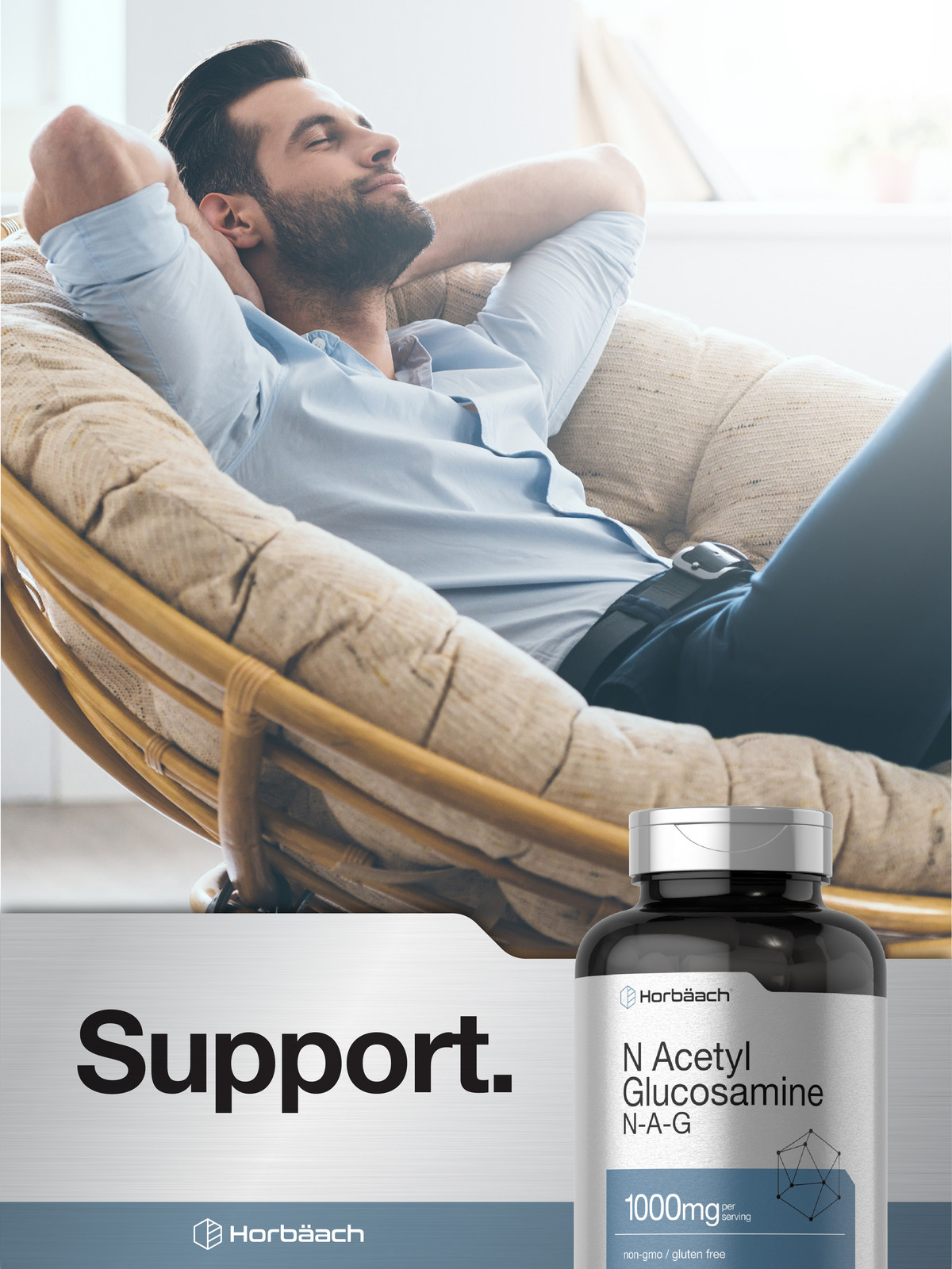 N-Acetyl Glucosamine 1000mg | 120 Capsules | N-A-G Supplement | by Horbaach