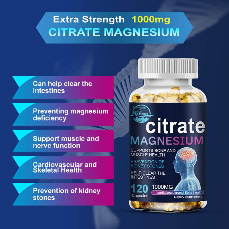 Magnesium Citrate 1000mg Capsules Super Strong Effective Vegan Capsules 240Pills