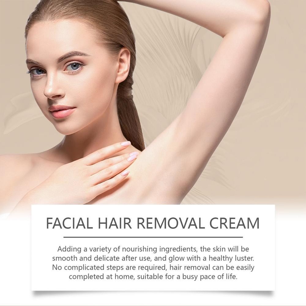 Facial Hair Removal Cream Coconut Oil Based Gentle Body Hair Remover 3.53OZ/100g