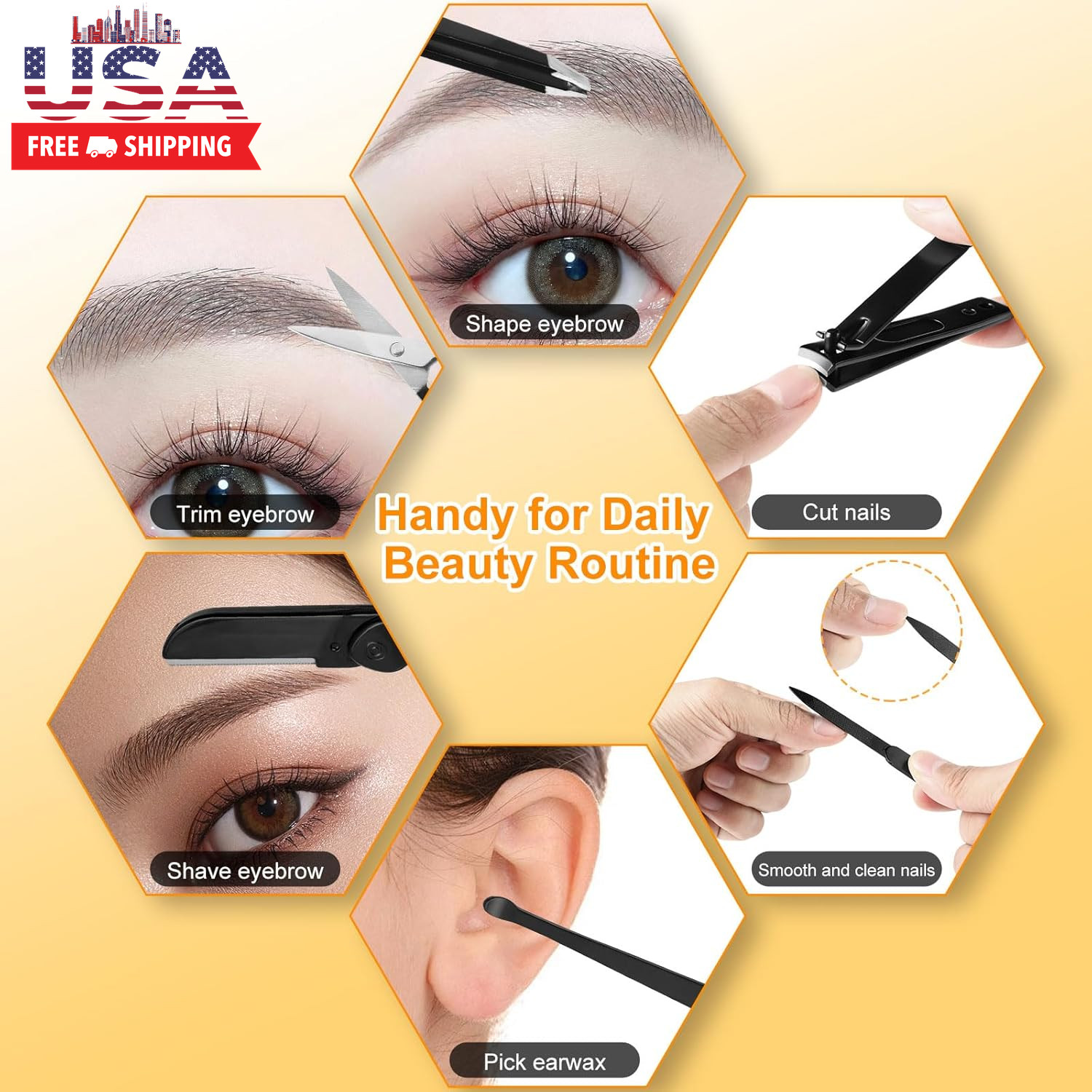 Tweezers Set,9 Pcs Professional Stainless Steel Tweezer Kit-Great Precision Eyeb