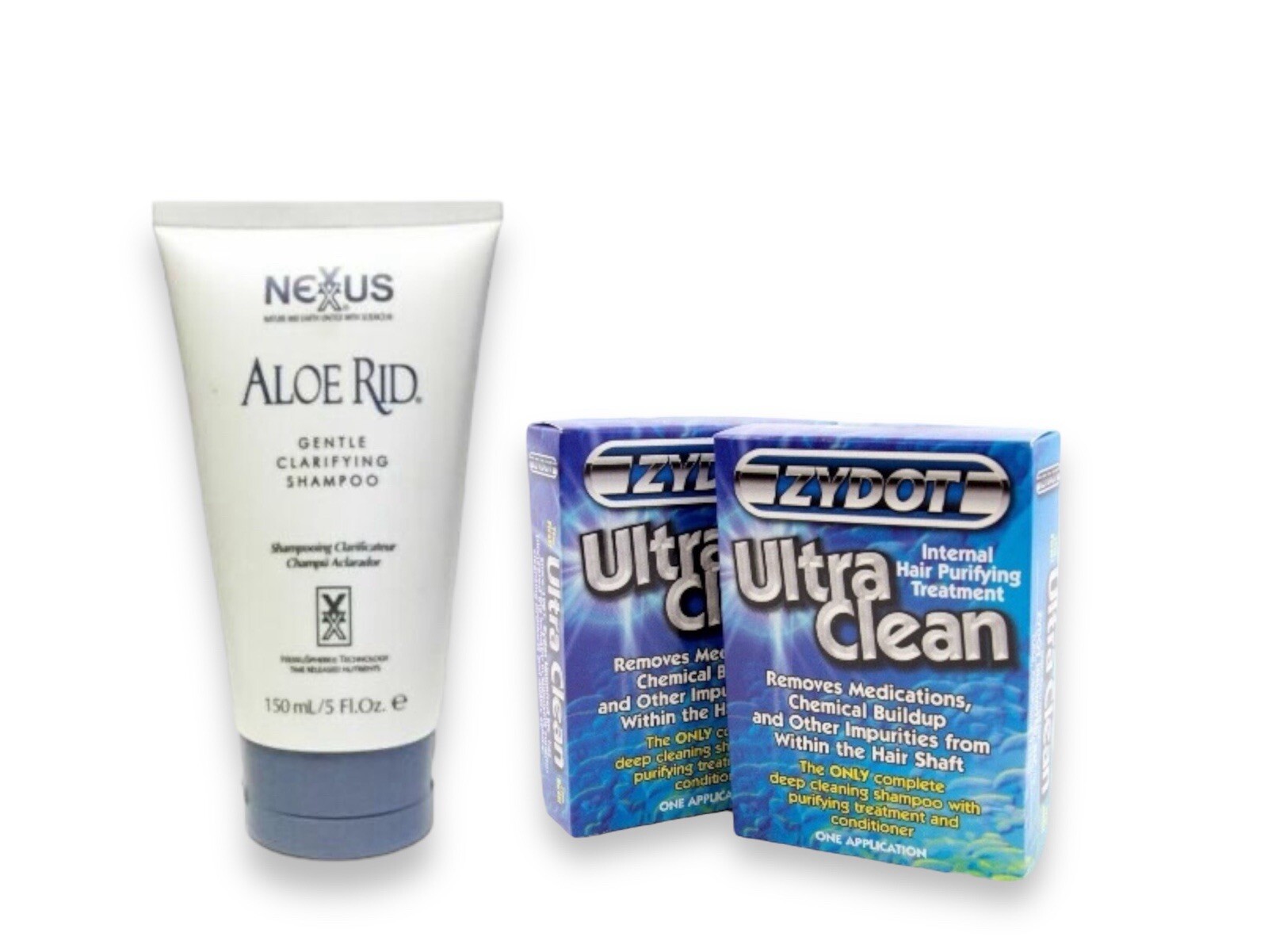 Nexxus Aloe Rid Clarifying Shampoo w/2 Zydot Ultra Clean For Hair Follicle Test