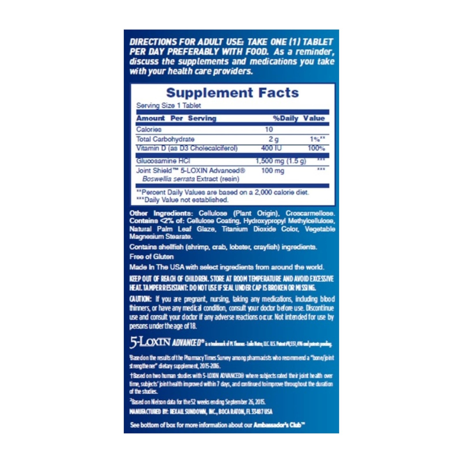 Osteo Bi-Flex Glucosamine W/Vitamin D One Per Day Joint Health Bone Immune