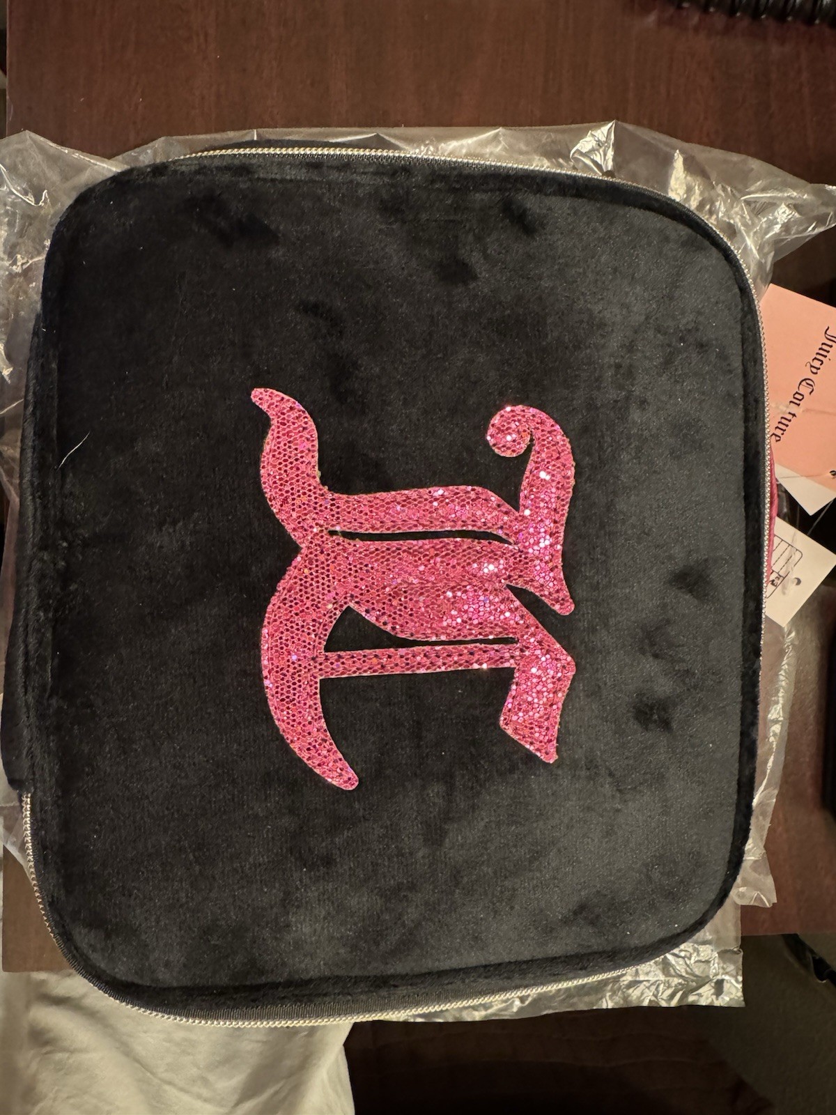 Juicy Couture PNK Juicy Heart Travel Cosmetic Bag Includes 1 Toiletry Bottle