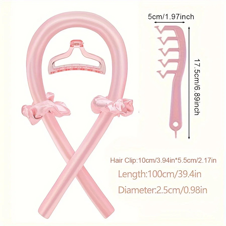 5Pcs Styling Set 4-In-1 Heatless Curling Set Hair Stick Headbands Clips Wide Too