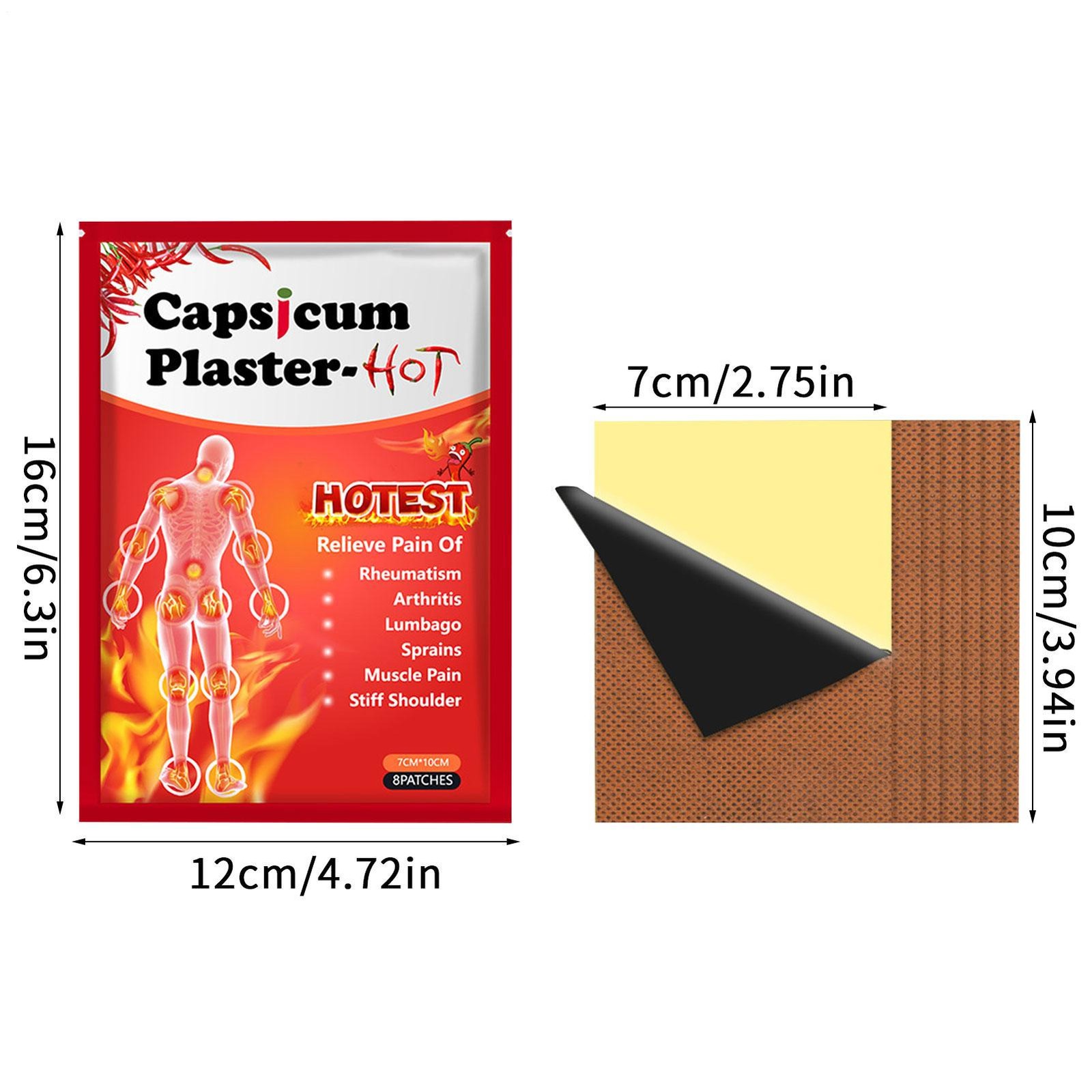 24 Pain Relief Capsicum Plaster For Joint Back Neck Shoulder Muscle Health Patch