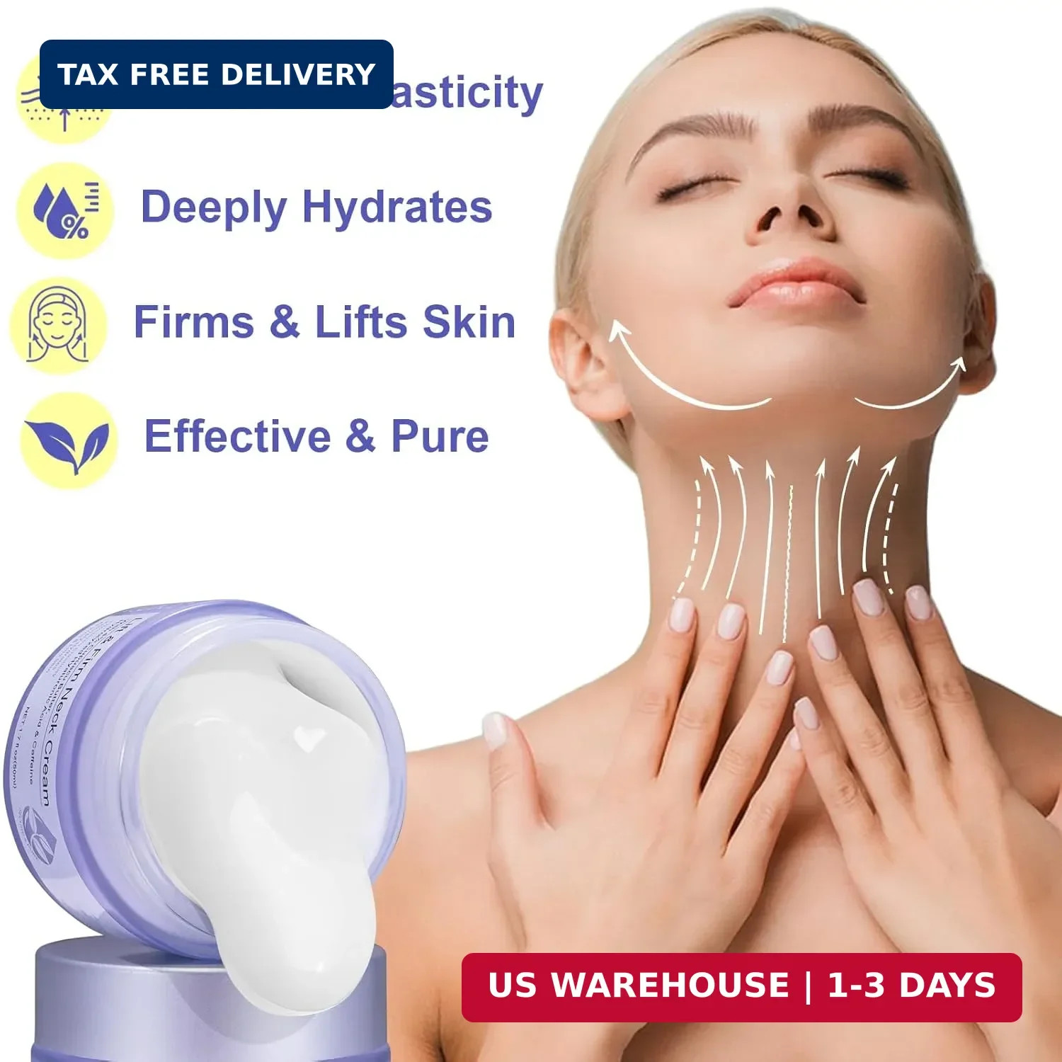 ZIXAOK Neck Creams for Tightening and Firming-Instant Face Lift Cream with Hyalu