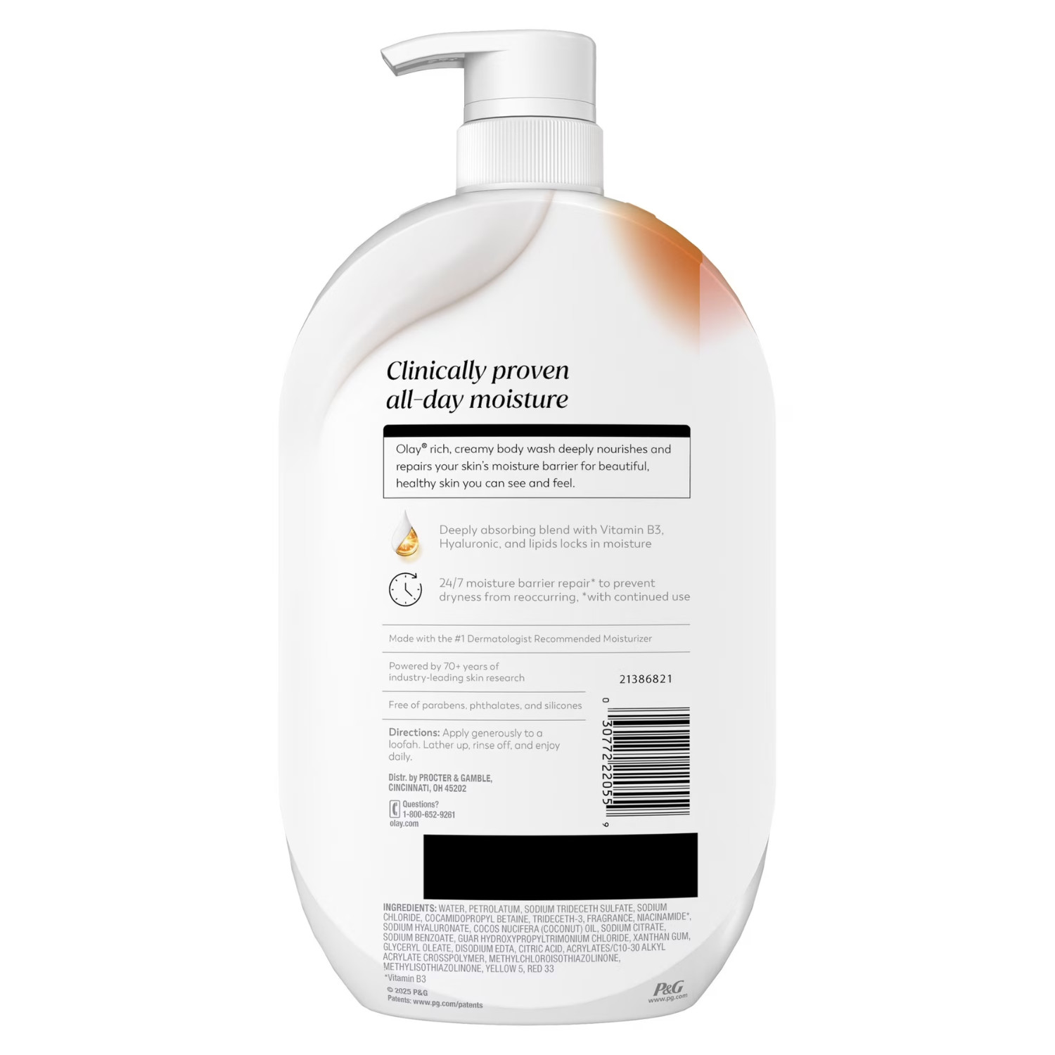 Olay Ultra Moisture Body Wash Coconut Oil Vitamin B3 Hyaluronic Blend 35oz