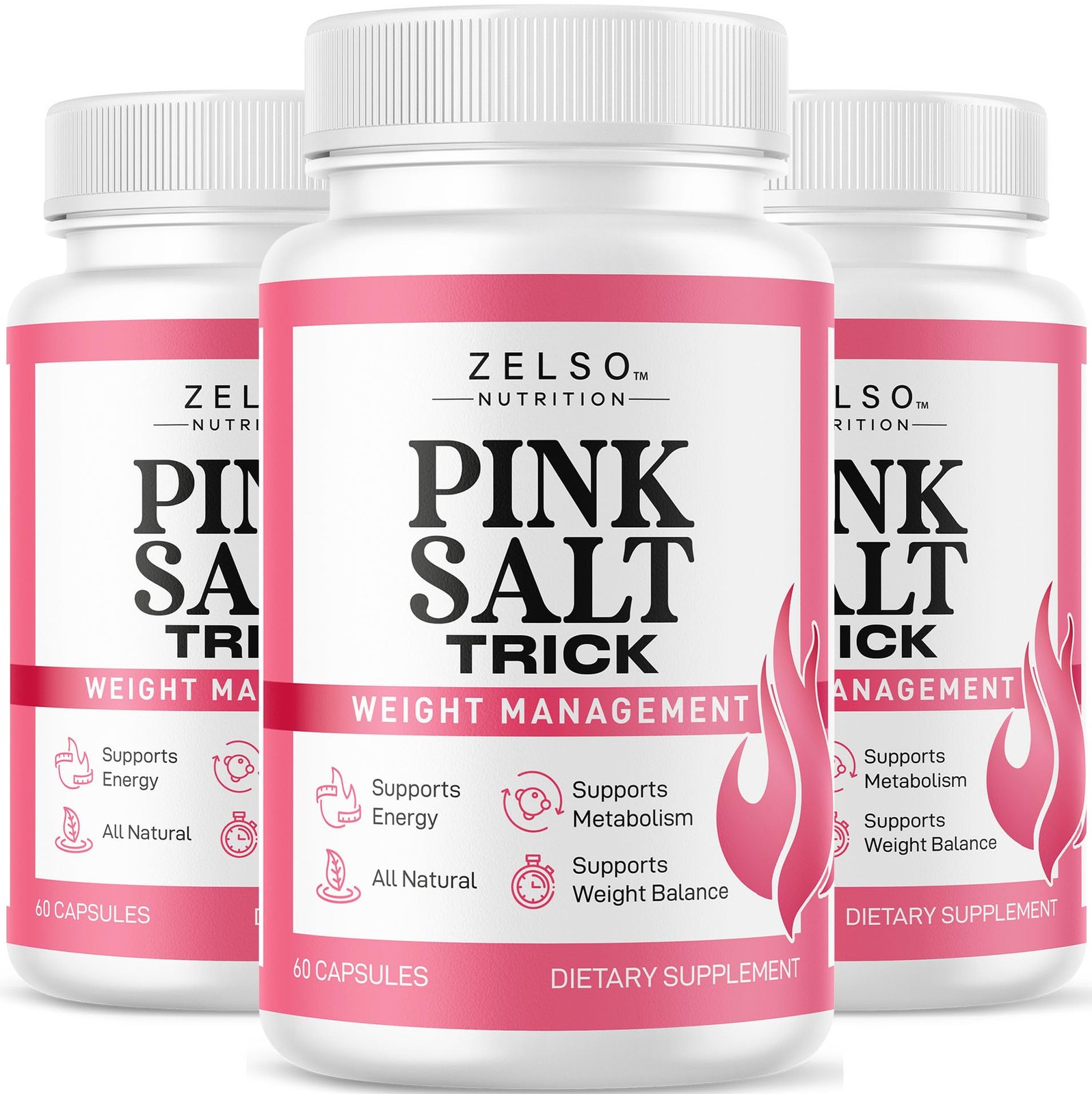 (3 Pack) Pink Salt Trick Capsules – Original PinkSalt 60 Count (Pack of 3)