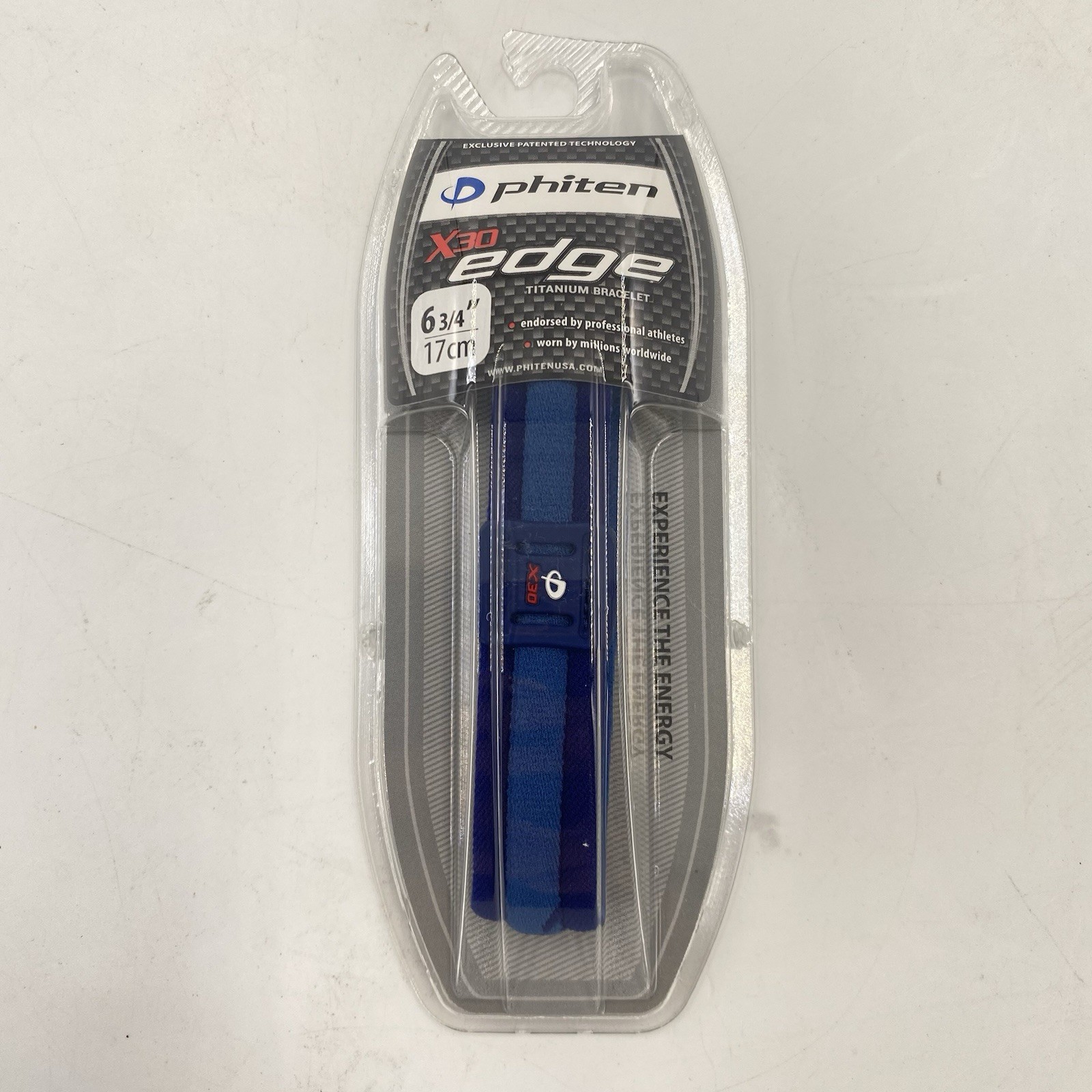 Phiten X30 Edge AQUA TITANIUM Health Bracelet 6-3/4” (17cm) Blue Made In Japan.