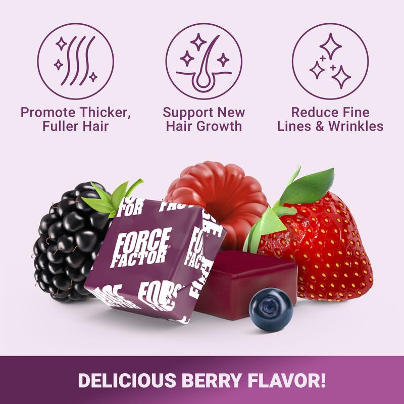 Force Factor Hair Growth Accelerator with Clinically Proven Lustriva to Promote