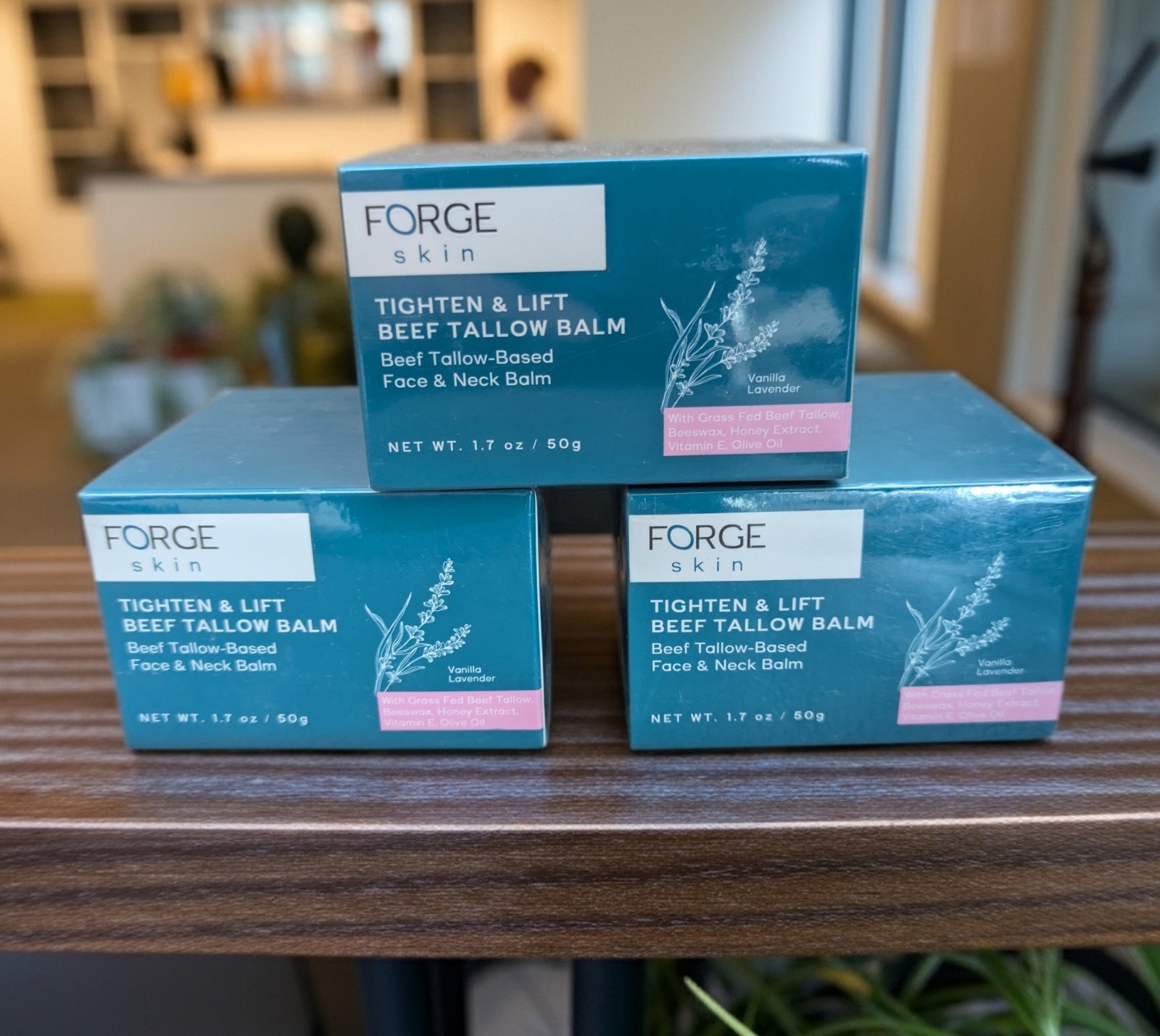 LOT OF 3 NEW Forge Skin Scented Tighten & Lift Beef Tallow Face/Neck Balm 1.7oz