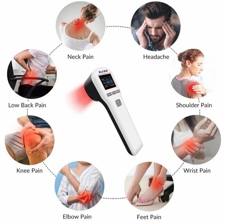Cold Laser Therapy Device LLLT Red Light Lazer Treatment 650nm+808nm Pain Relief