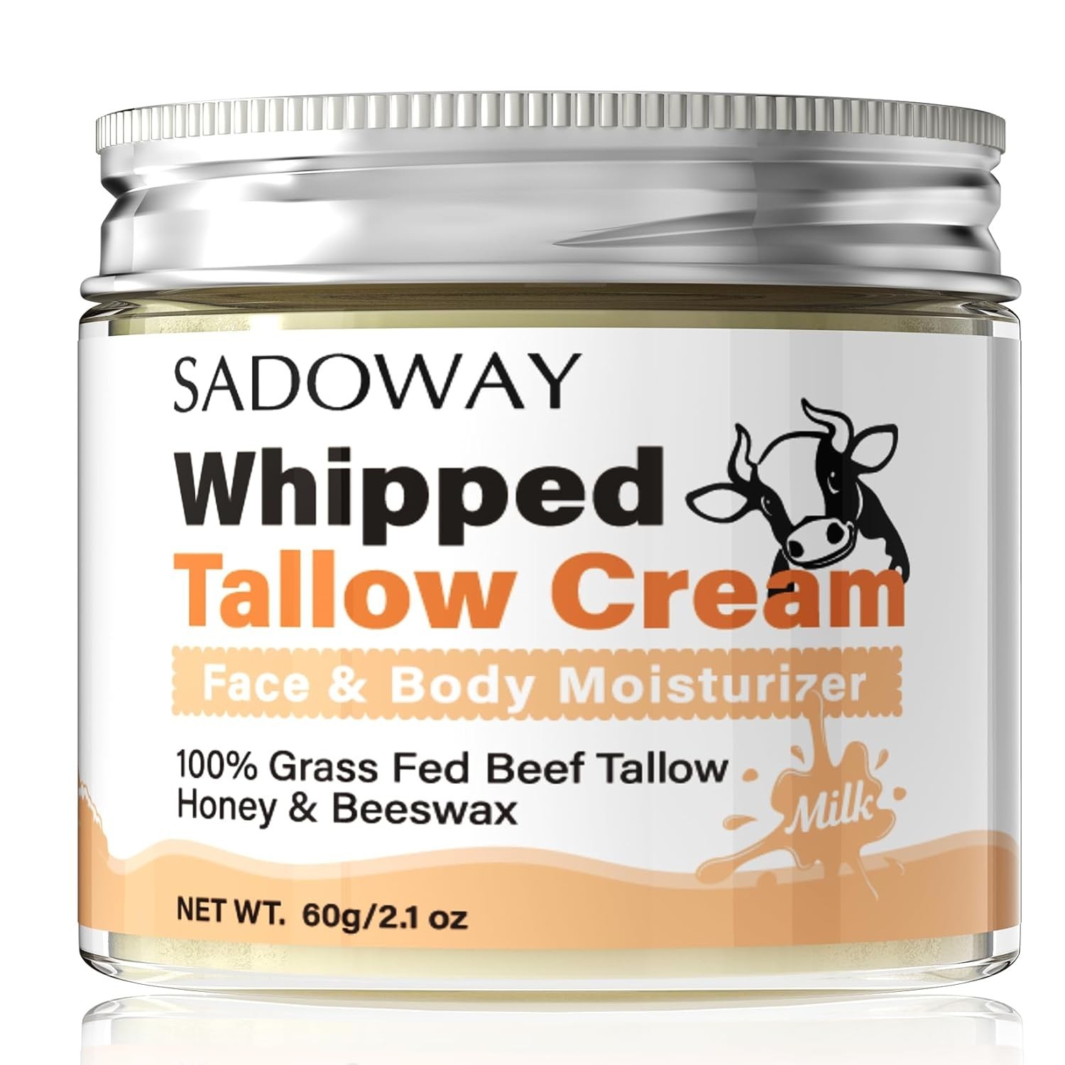 Whipped Beef Tallow Honey Balm Face Moisturizer Dry Skin 2.12oz