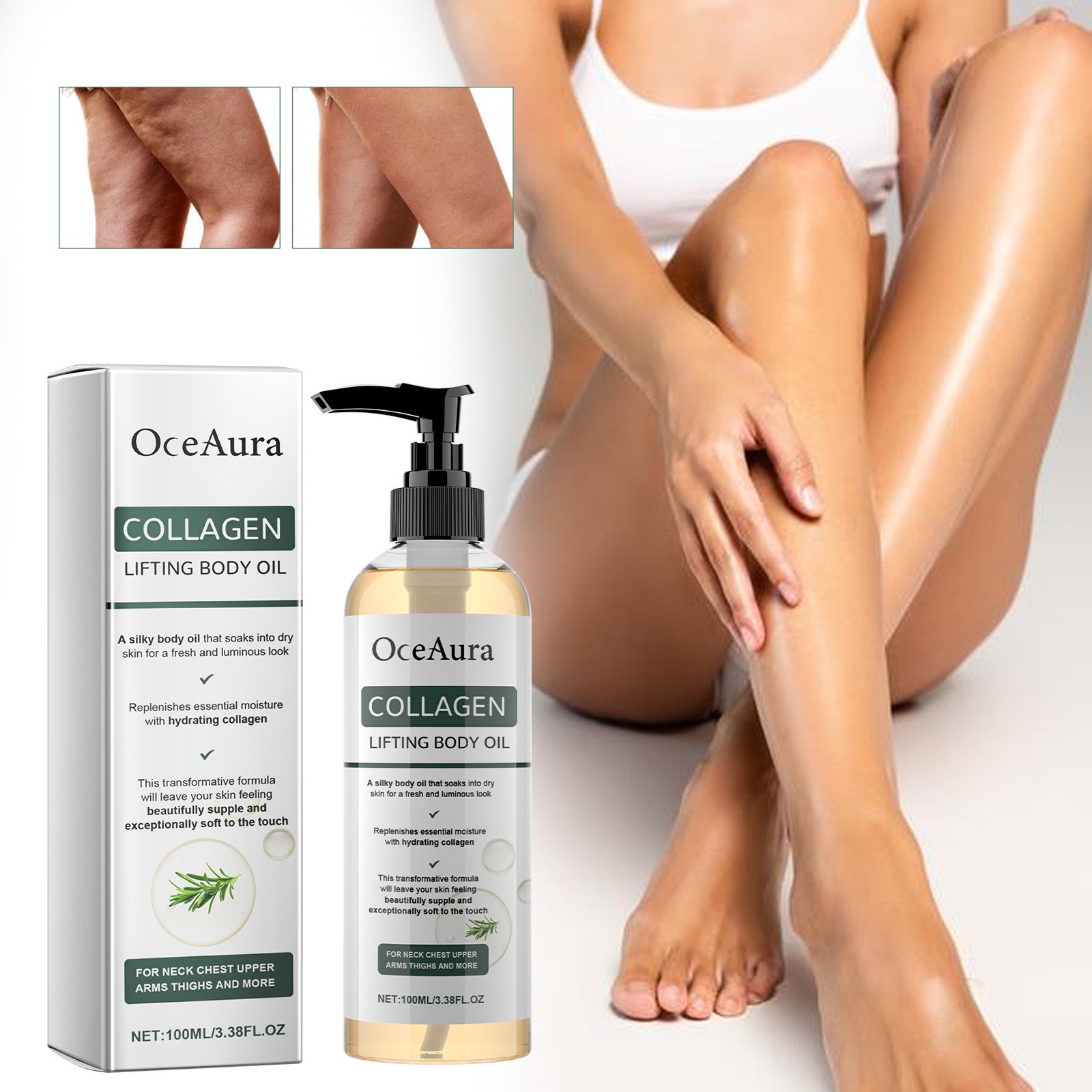 100ml Collagen Lifting Body Oil Anti Aging for Neck, Chest, Upper, Arms, Thighs