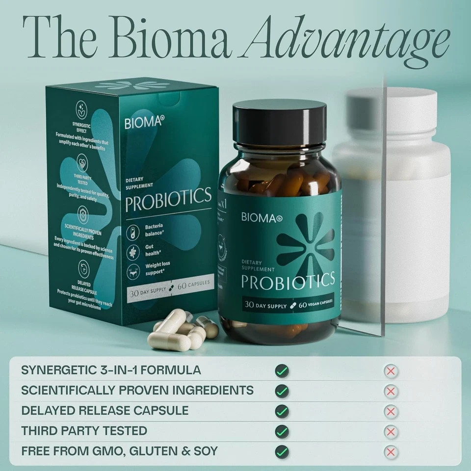 BIOMA Probiotics | XOS, Tributyrin & Bifidobacterium – Gut Health for Men & Wome