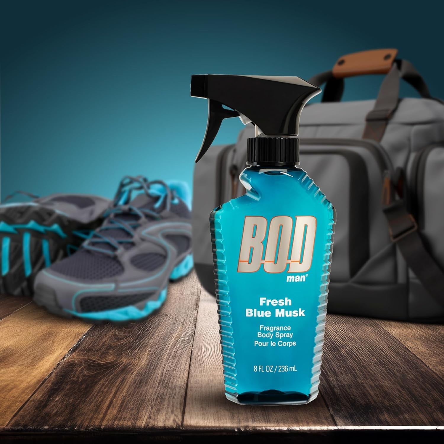 BOD man Fragrance Body Spray, Fresh Blue Musk, 8 fl oz Each (3 Pack)