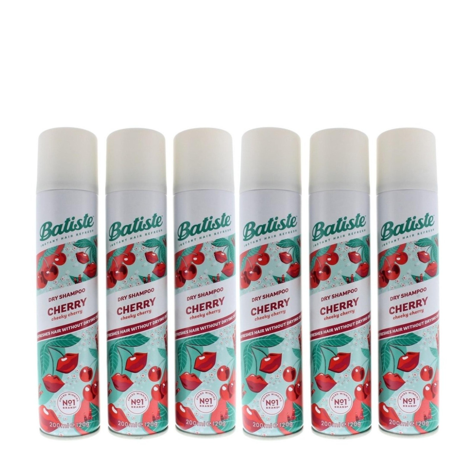 Batiste Dry Shampoo Cherry (6 pack) 6.73 oz / 200 ml EACH Bottle