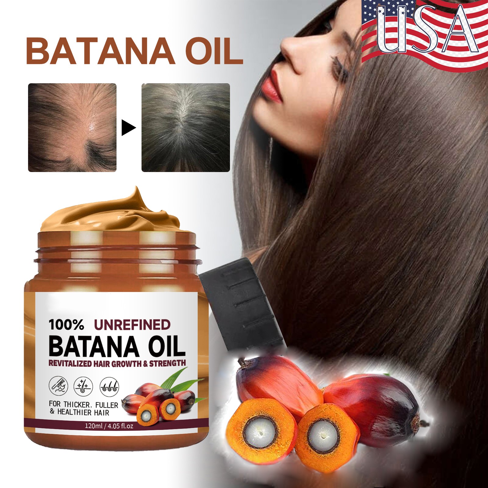 1-5 Pack Batana Oil for Hair Growth Conditioner – Natural Promotes Hair Wellness