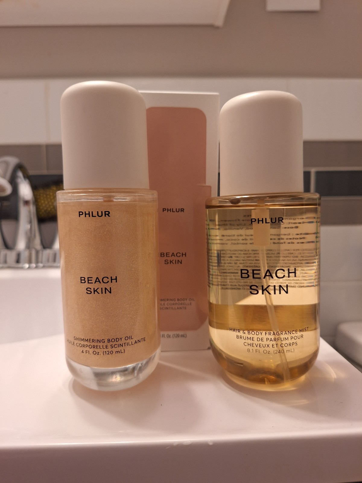 Phlur Beach SKIN DUO Hair & Body Fragrance & Shimmering Body Oil