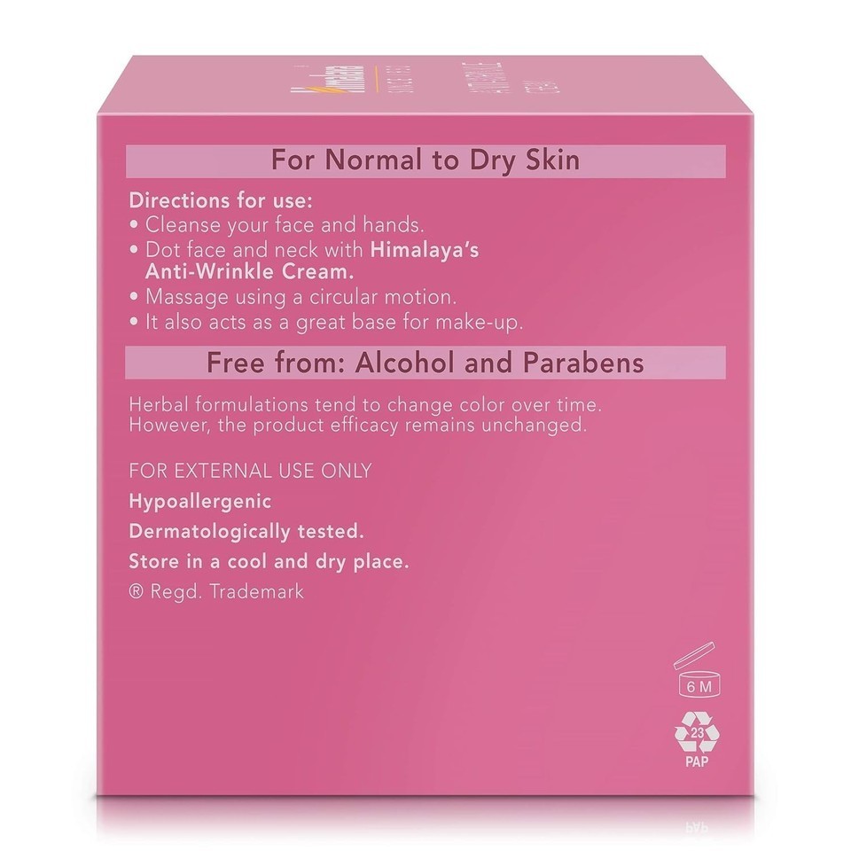 Himalaya Herbals Anty-Wrinkle Cream For Moisturizes skin & Smoothens skin 50g