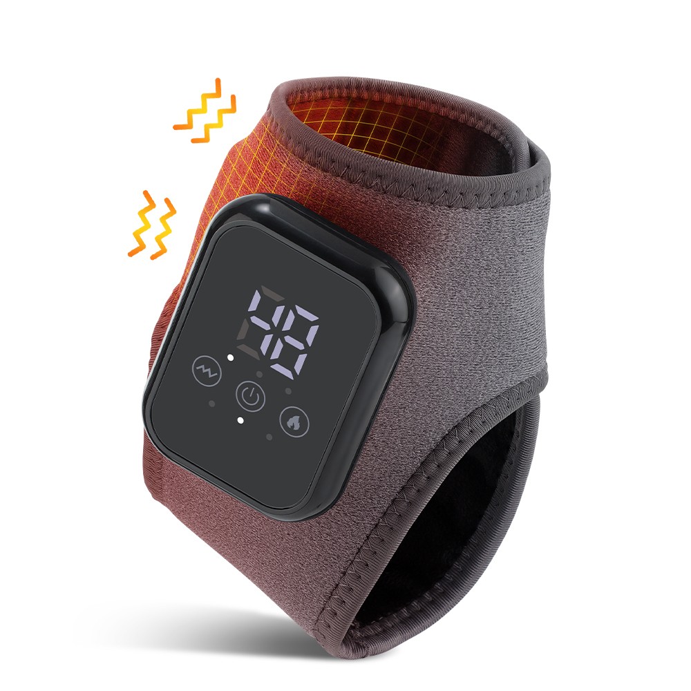 Cordless Foot and Ankle Massager Brace for Pain Relief Heating Vibration Therapy