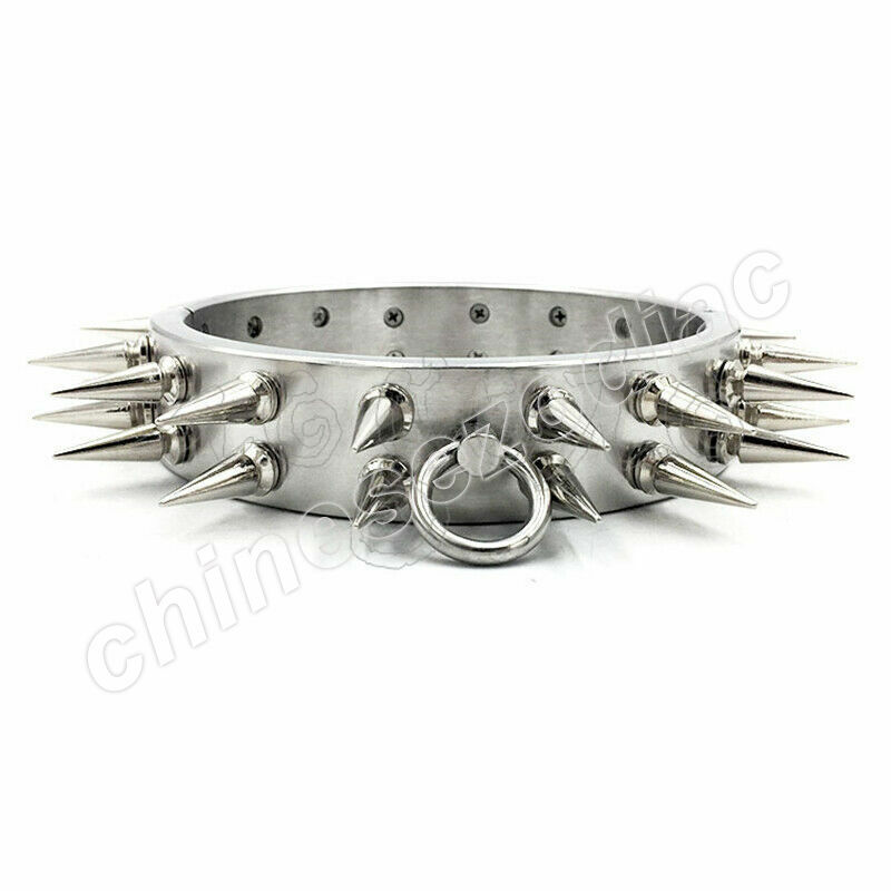 3cm 4cm 6cm High Stainless Steel Neck Collar With Thorn Double Row Spike Choker