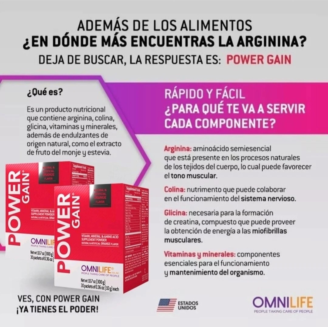 Power Gain / Power Maker Box with 30 packets 300 g. ( 2 Box ) Omnilife