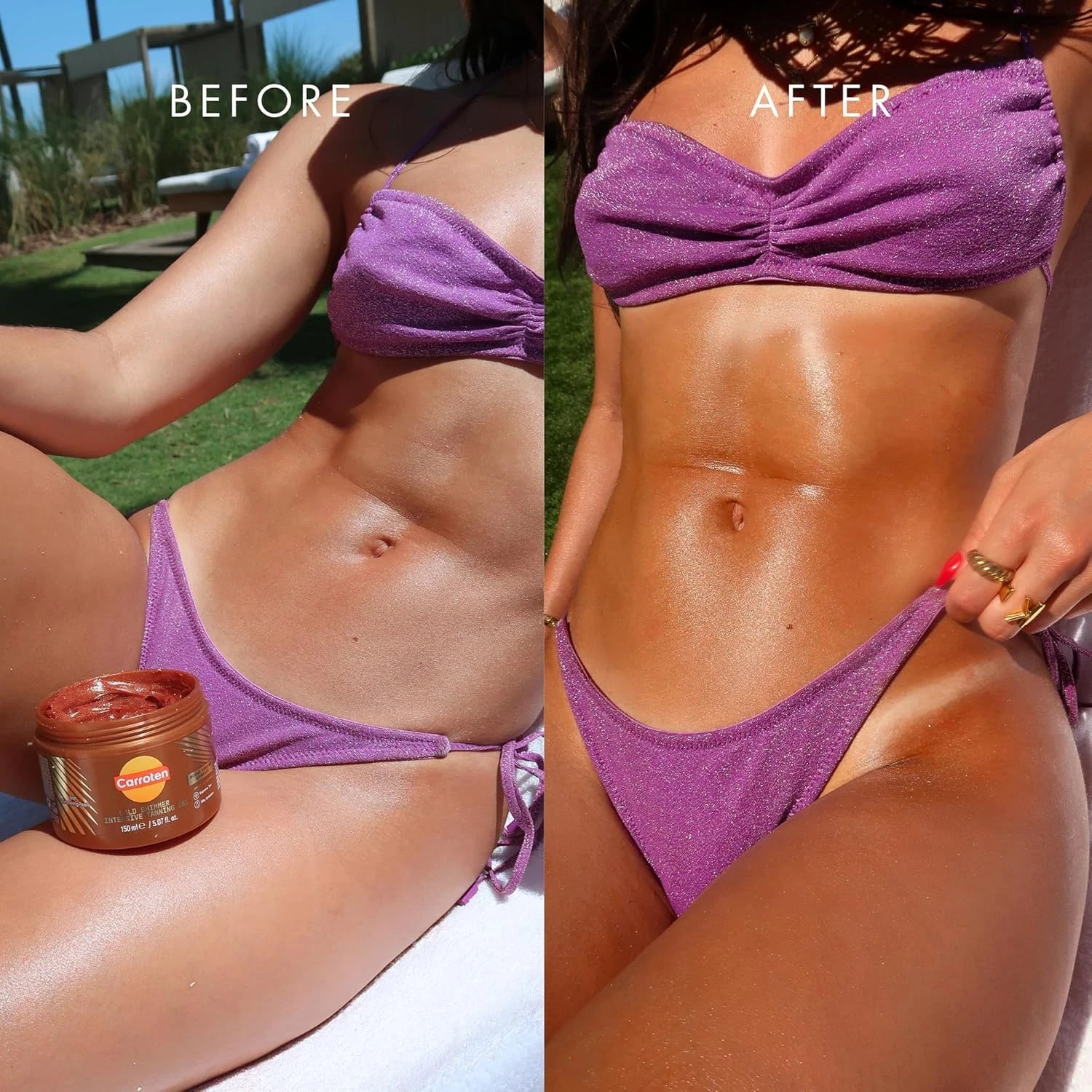 Carroten Gold Shimmer Intensive Tanning Gel SPF0 5.07 fl oz – Made in Greece